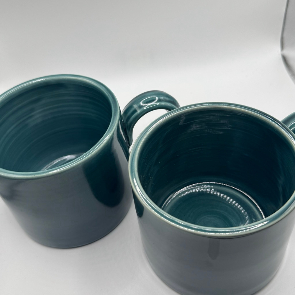McQueen Pottery Ceramic Coffee Mugs Set of 2 Green - Picture 5 of 7